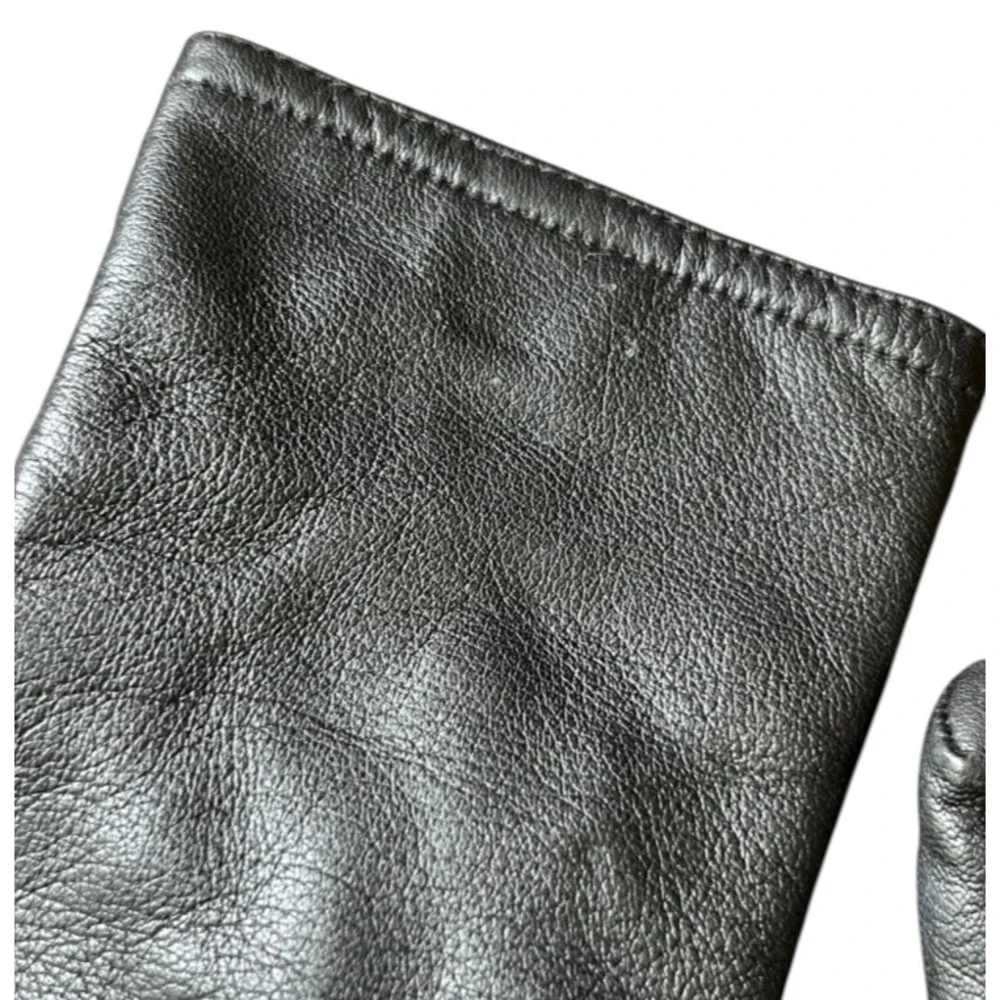 THINSULATE 40 GRAMS Black Leather Gloves SOFT FLEECE LINED Ladies Size S